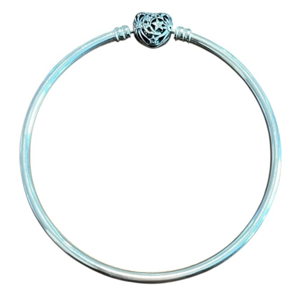 Pandora Celestial Heart Silver Bangle Charm Bracelet